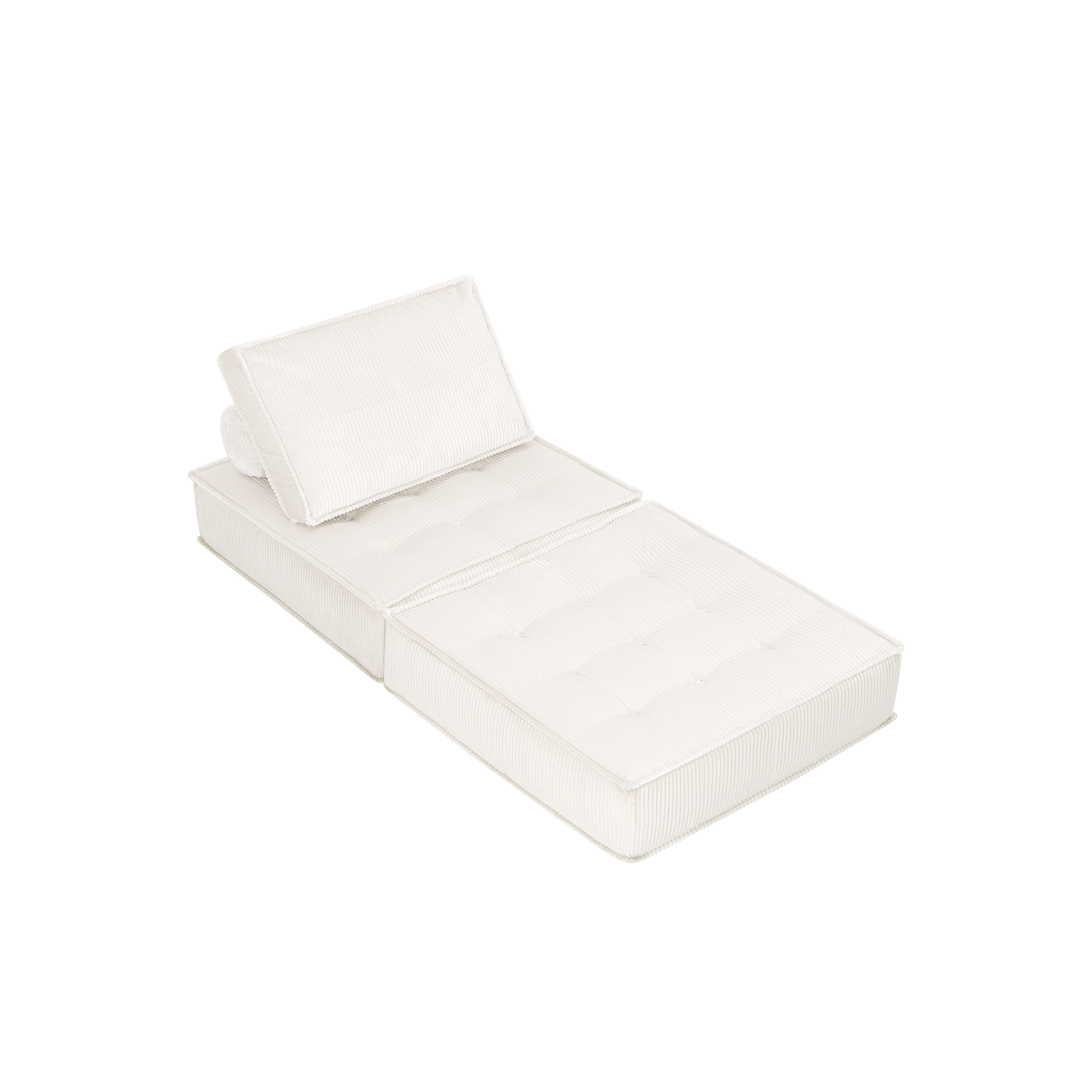 66.9 Inch Modular Sofa, Single Seater, Double-layer Multi-combination, Skin-friendly Fabric, DIY Suitable For Living Rooms, Study Rooms, Bedrooms, And Other Spaces. WHITE_maomaolike.com